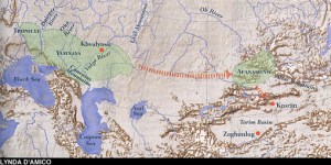 Tracking Tarim Mummies - books - archeaology.org - Map